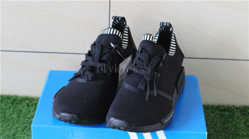 Real Boost Adidas NMD R1 Primeknit Blackout Triple Black